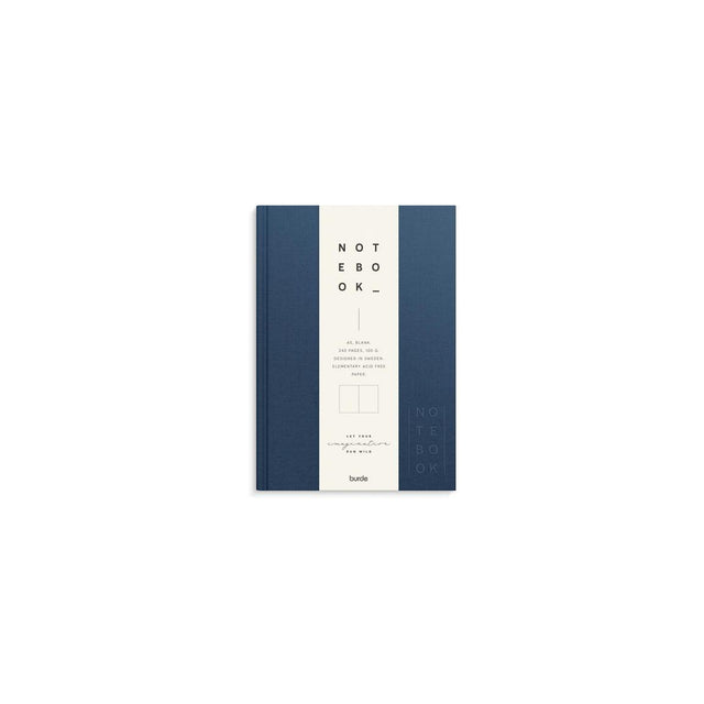 Ant.bok BURDE A5 textile unlined dark blue