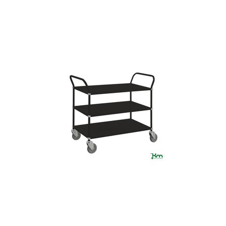 Table trolley 3 shelves black
