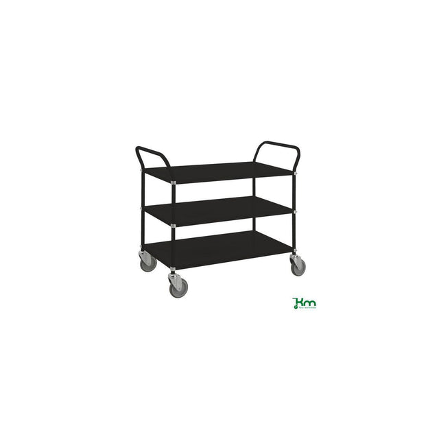Table trolley 3 shelves black