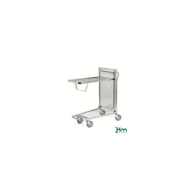 Shopping trolley with sprung shelves