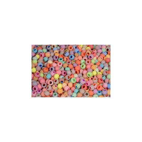 Plastic bead pastel stripes 1550/pack