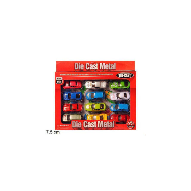 Metal cars 12/pack