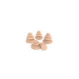 Wooden stones round different sizes natural 20/pc