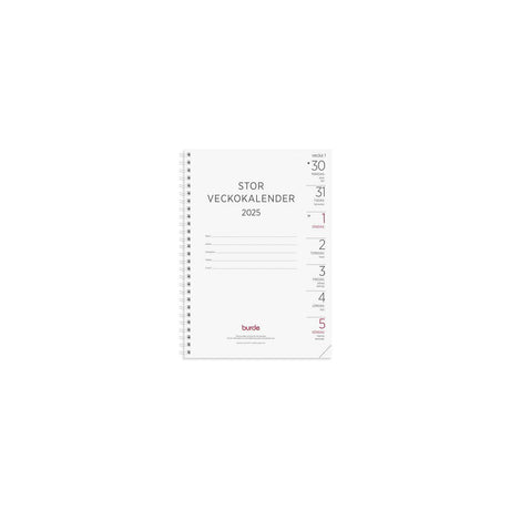 Large Weekly Calendar refill 2025