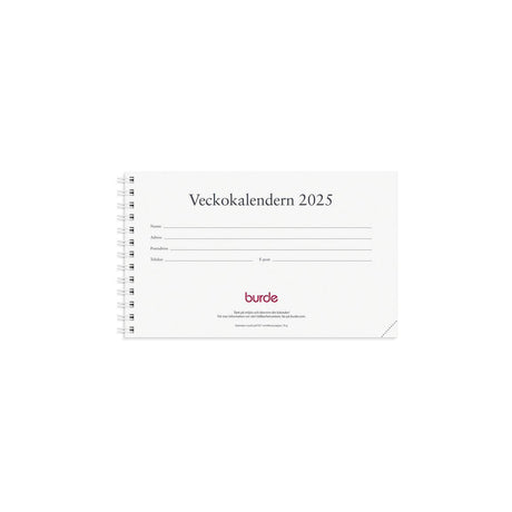 Weekly calendar refill 2025