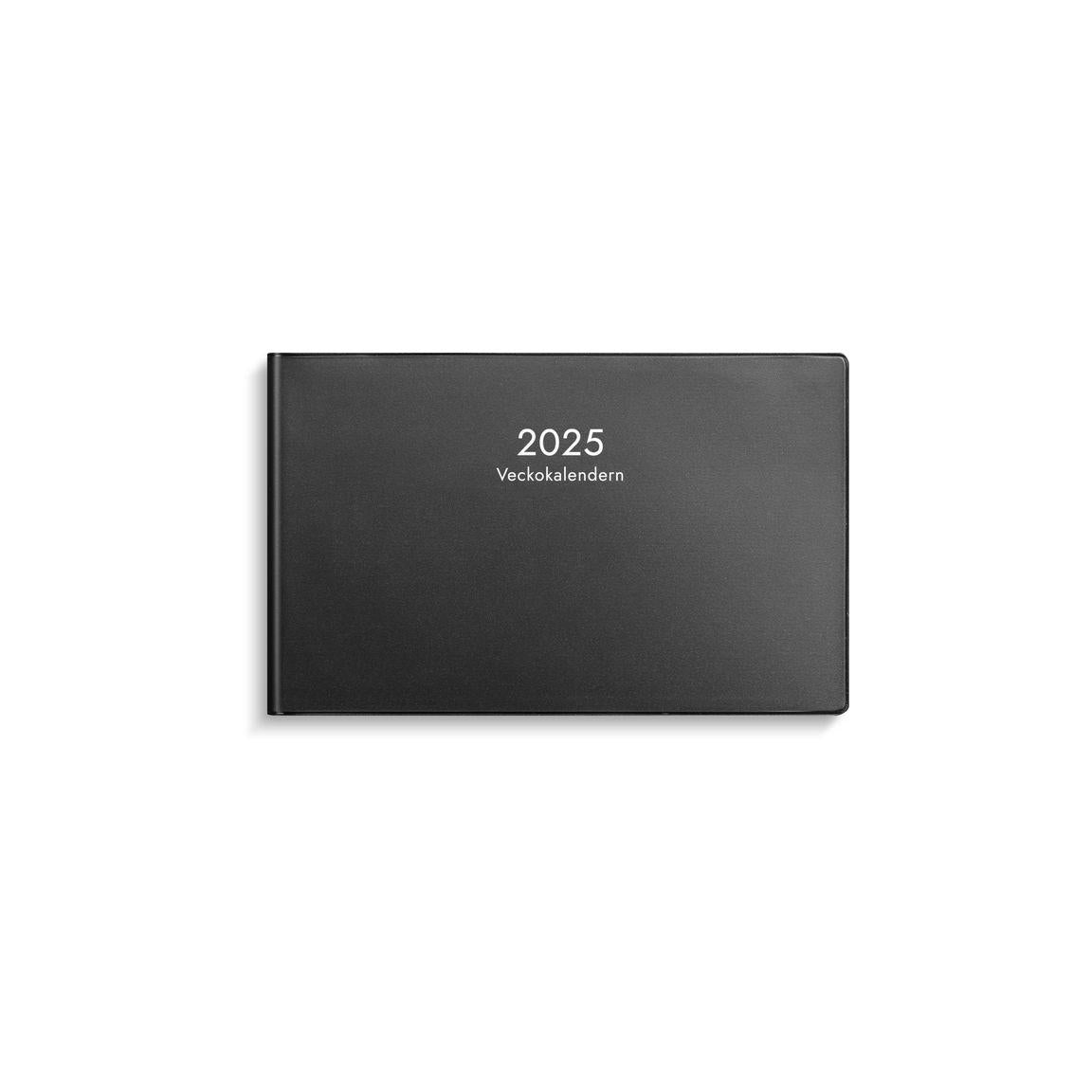 Weekly calendar 2025 plastic black