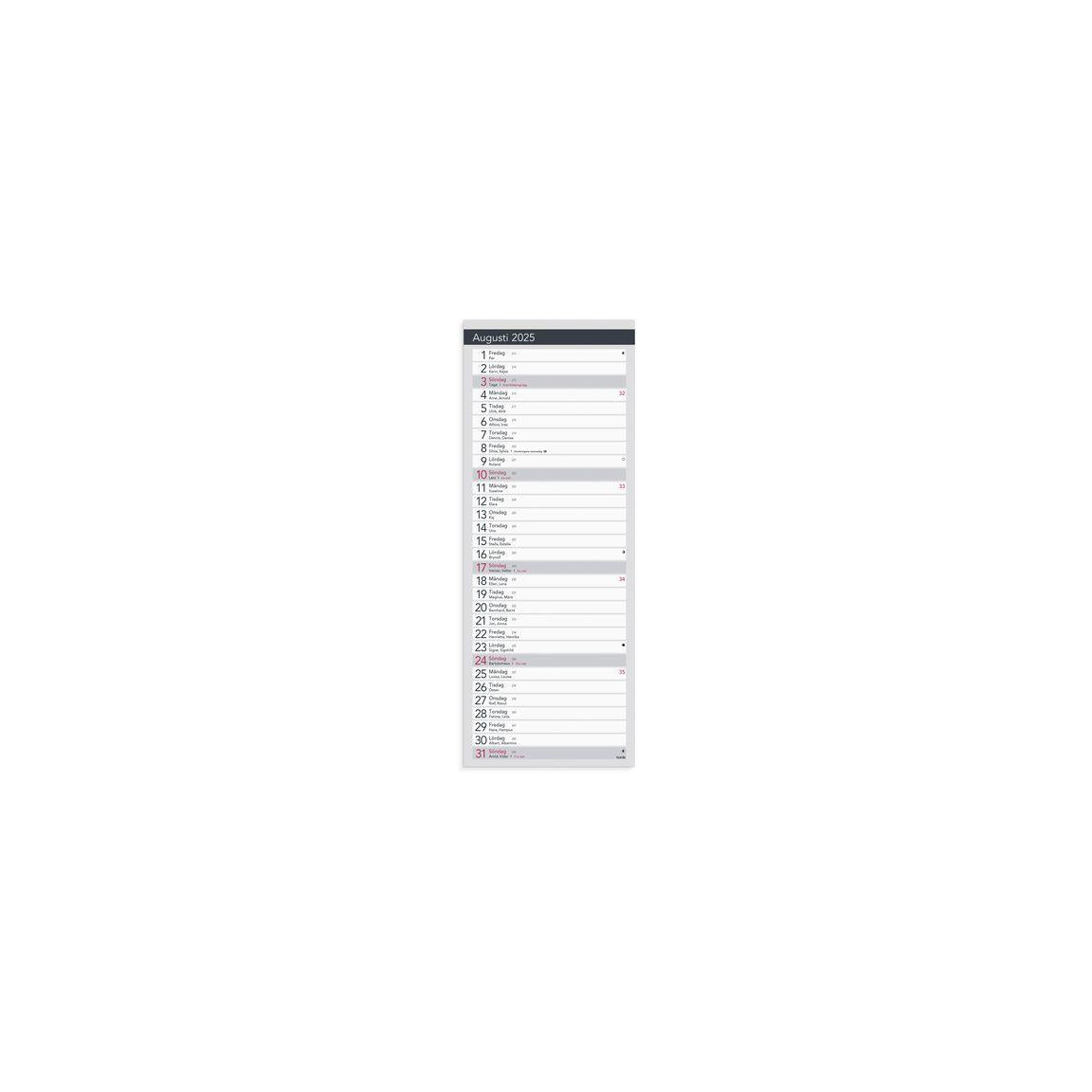 Small Table Calendar Elegant 2025