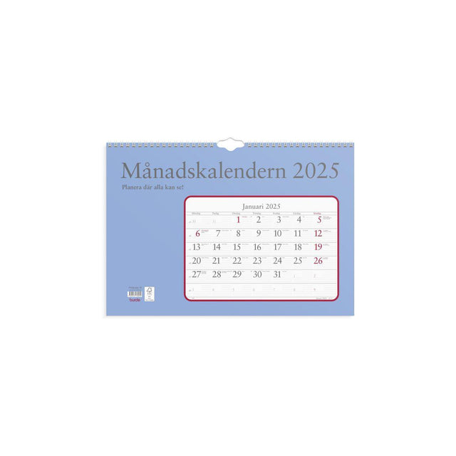 Wall calendar Monthly calendar 2025