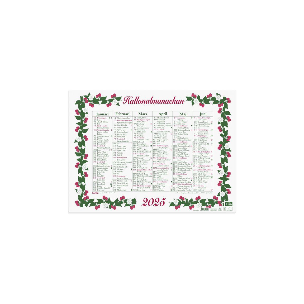 Wall calendar Great Raspberry Almanac 2025
