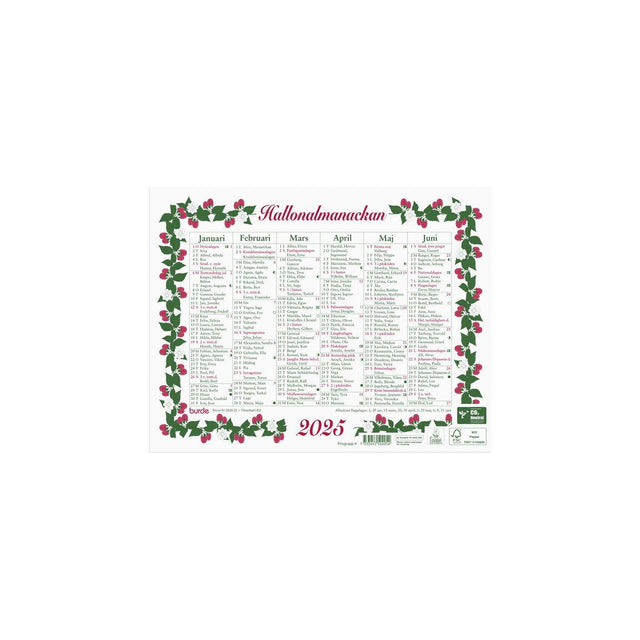Wall calendar Little Raspberry Almanac 2025