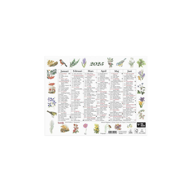Wall calendar Little Naturalmanackan 2025