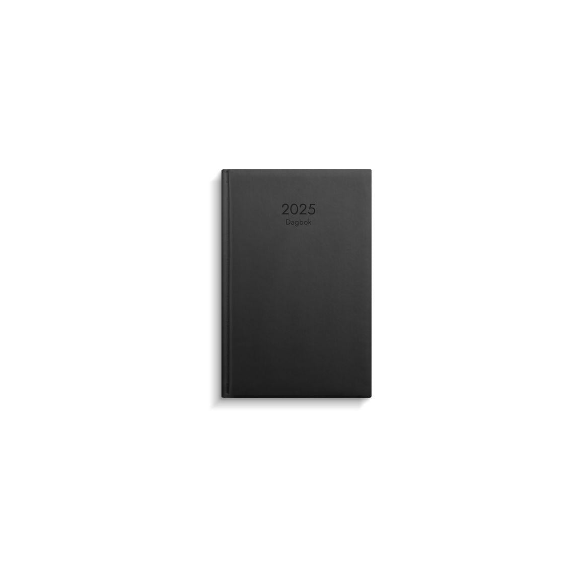 Diary 2025 faux leather black