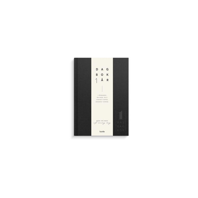 1-year diary black linen textile