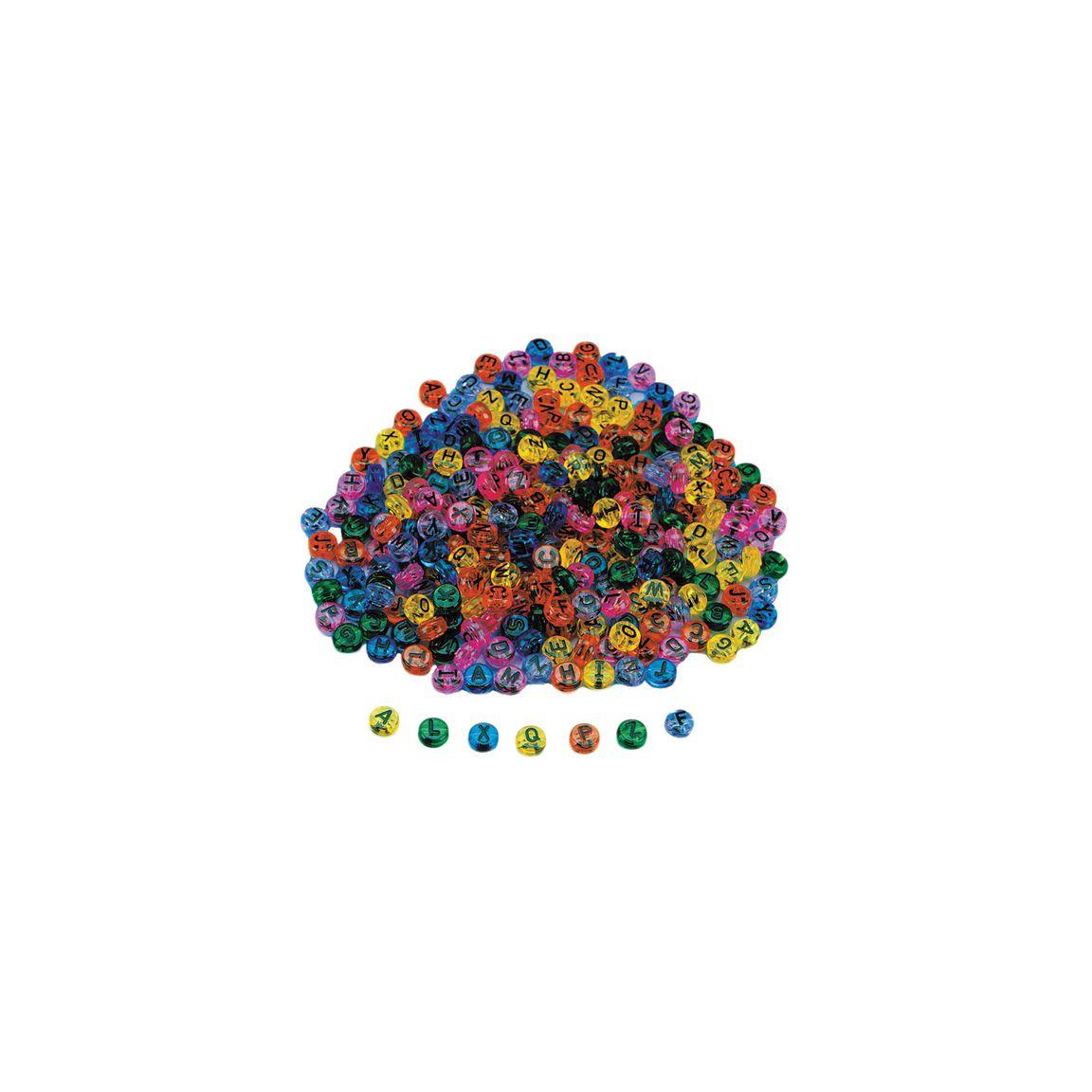 Plastic beads ABC transparent 260/pack