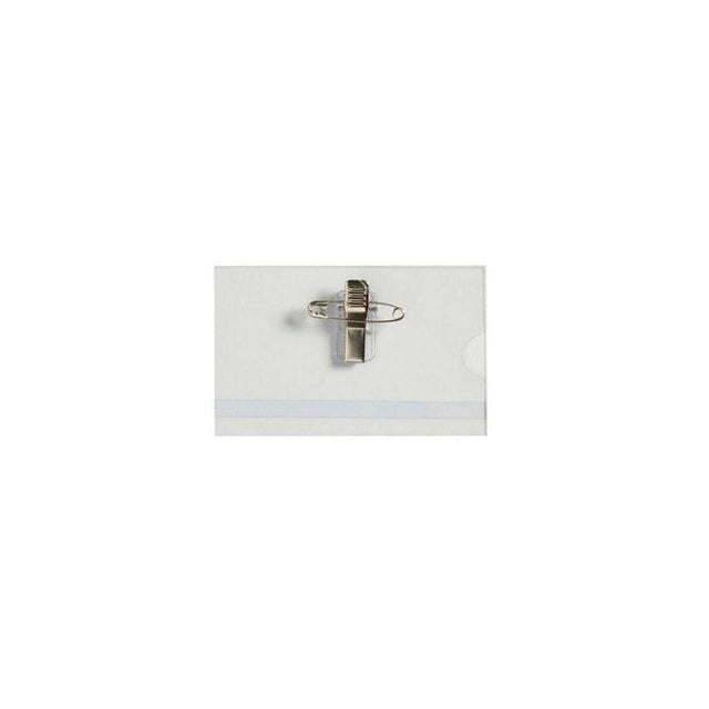 Nameplate LYRECO with clip/needle 40x75mm 50/pc