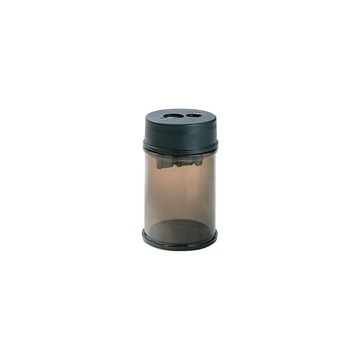 Pencil sharpener LYRECO 2 holes with container