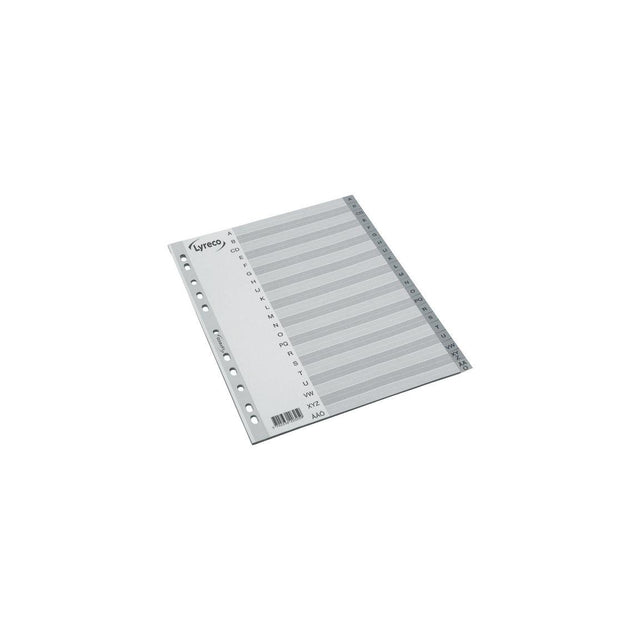 Plastic register LYRECO A4 PP A-Z grey