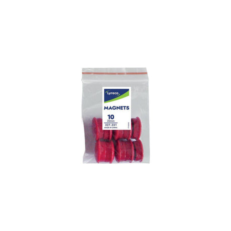 Magnetic buttons LYRECO 22mm red 10/pack