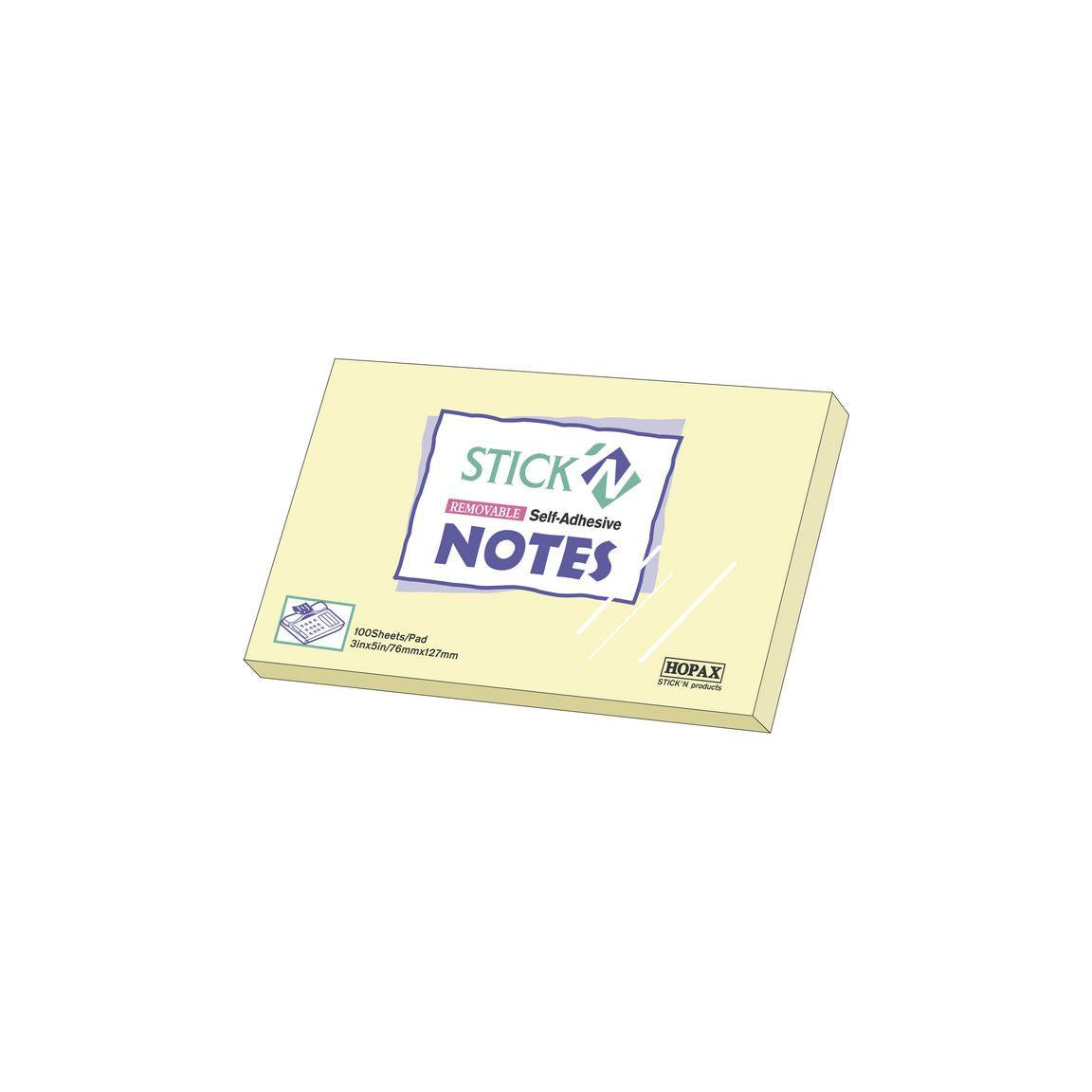 Notes Stickn Notes 76x127mm yellow