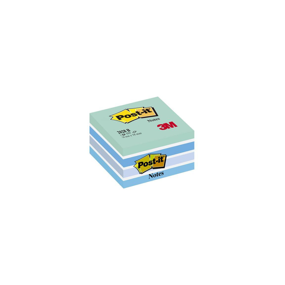 Notes POST-IT cube 76x76mm blue/white