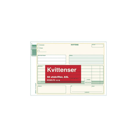 Receipt form A5L 50 sheets