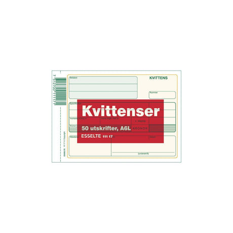 Receipt form A6L 50 sheets