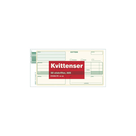 Receipt form A65 50 sheets
