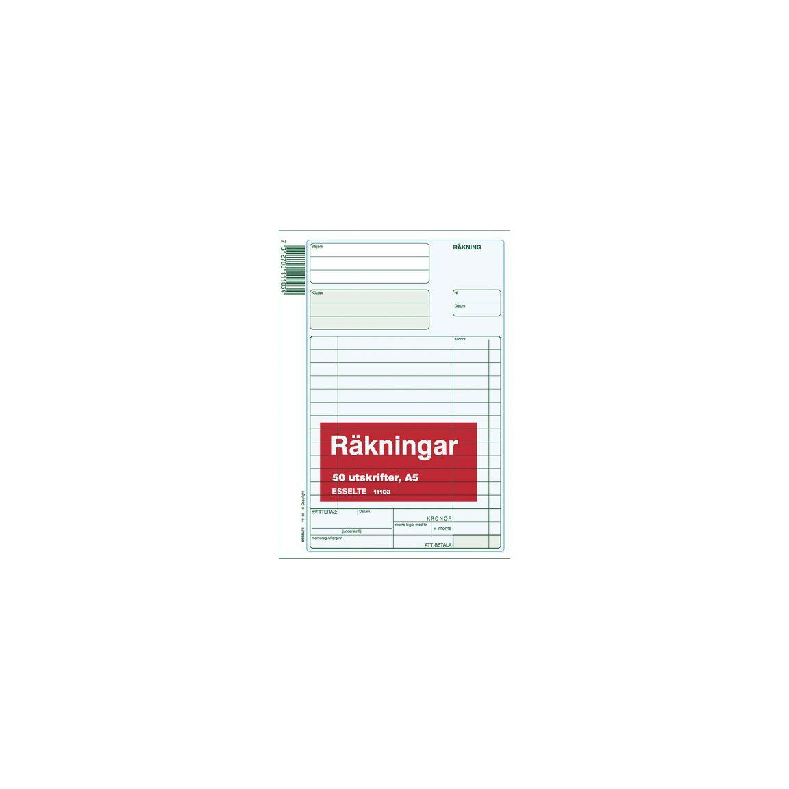 Form bill without copy A5 50 sheets