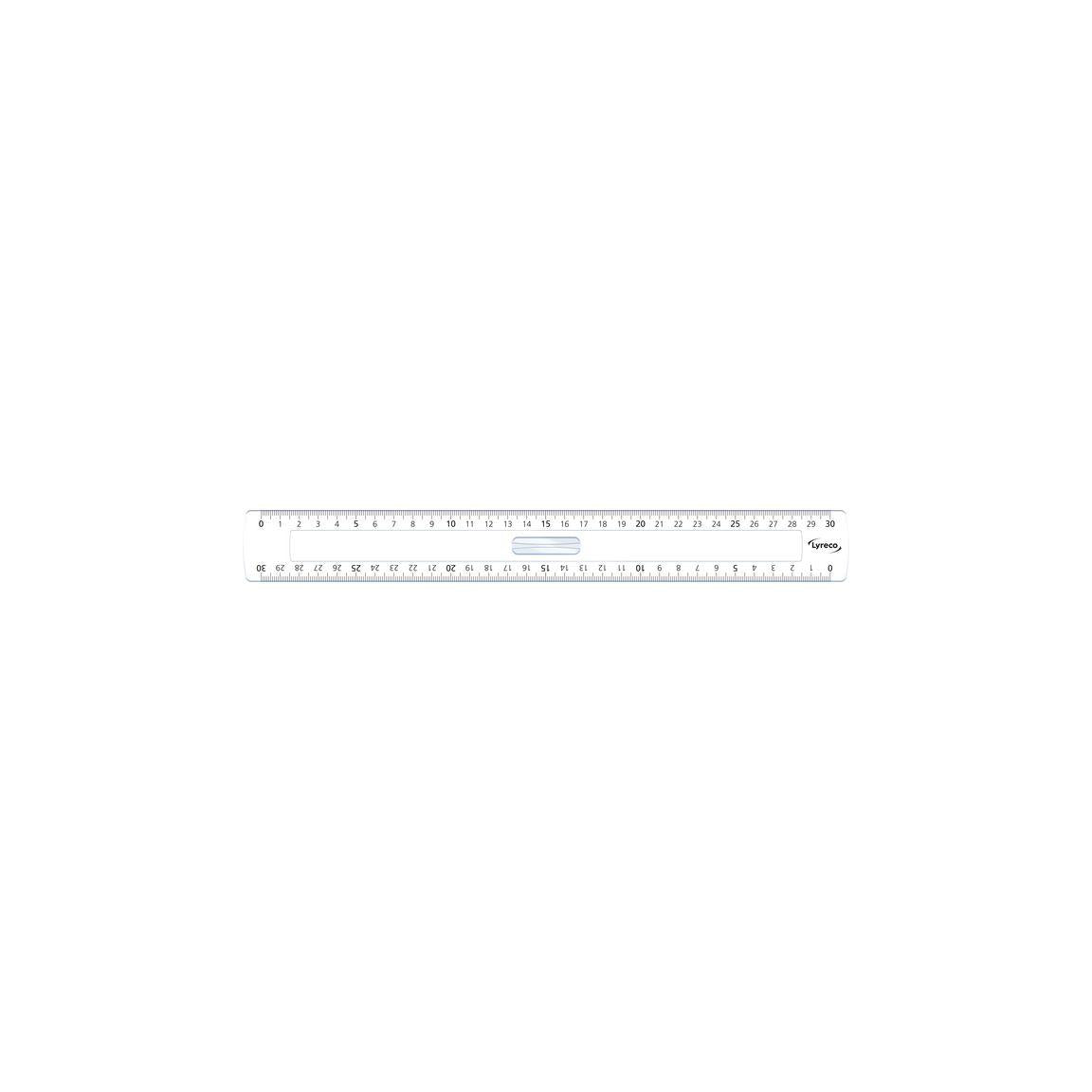 Ruler LYRECO with 2 dimensions 30cm crystal clear