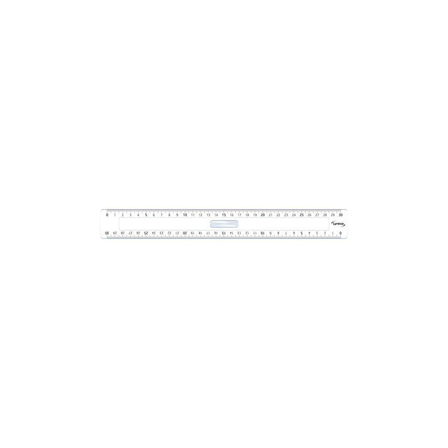 Ruler LYRECO with 2 dimensions 30cm crystal clear