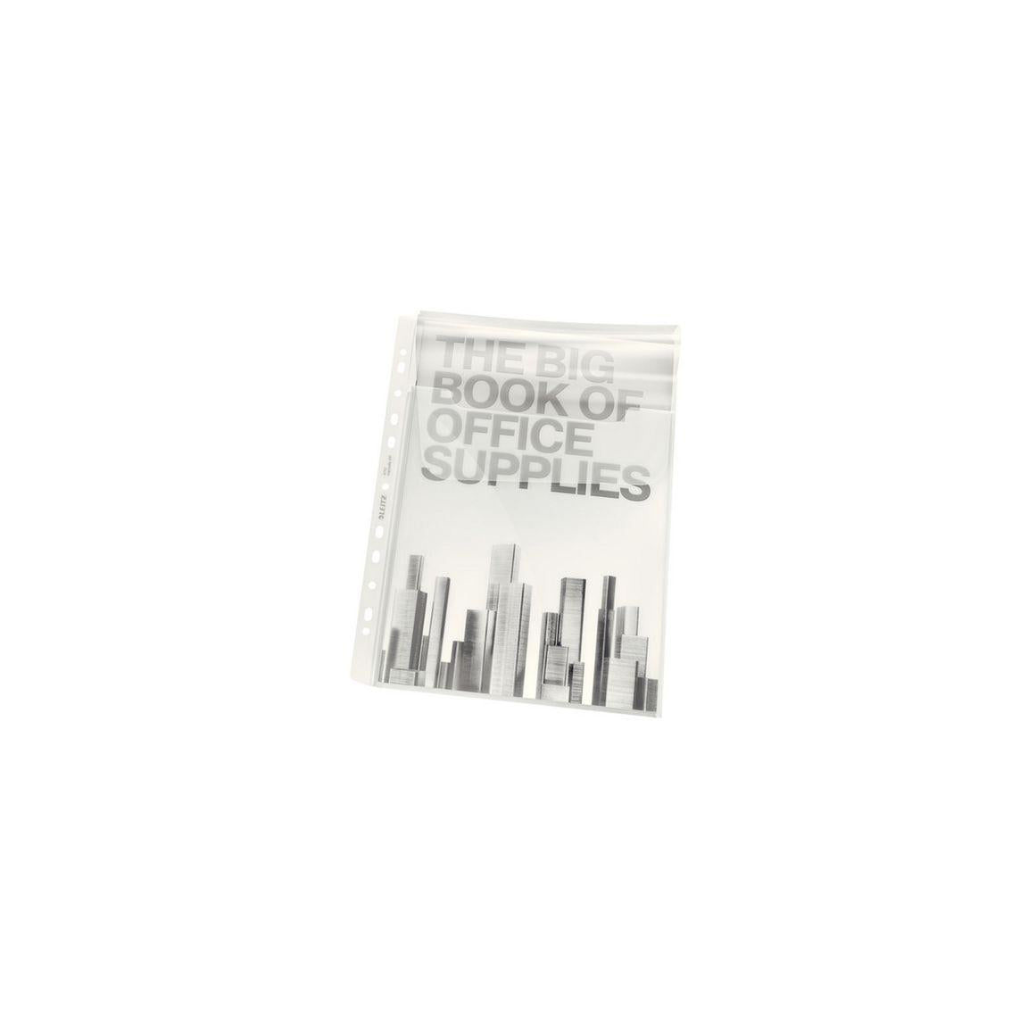 Plastic pocket LEITZ Prem 0,18 m.flap 5/pc