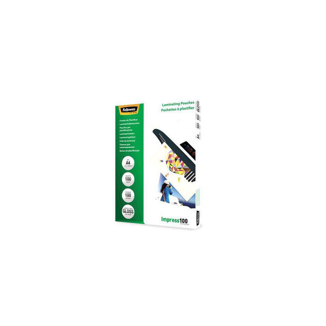 Laminate FELLOWES A4 100mic clear 100/pack