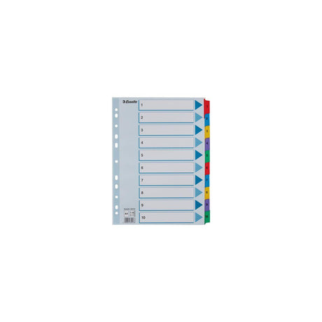 Cardboard index with plastic fl. A4 1-10 colour