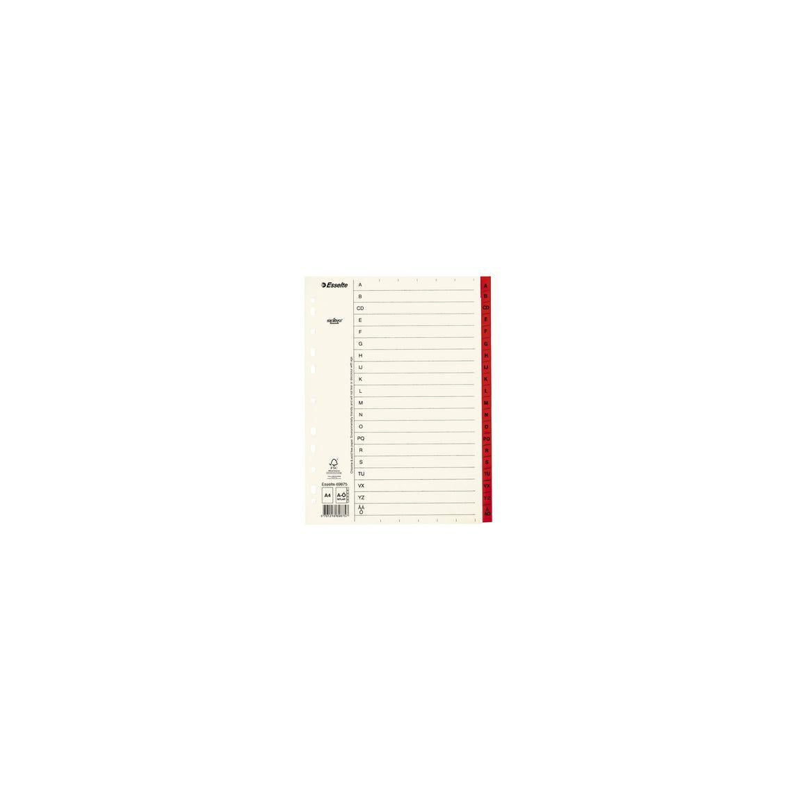 Card index Servo A4 A-Z red tab