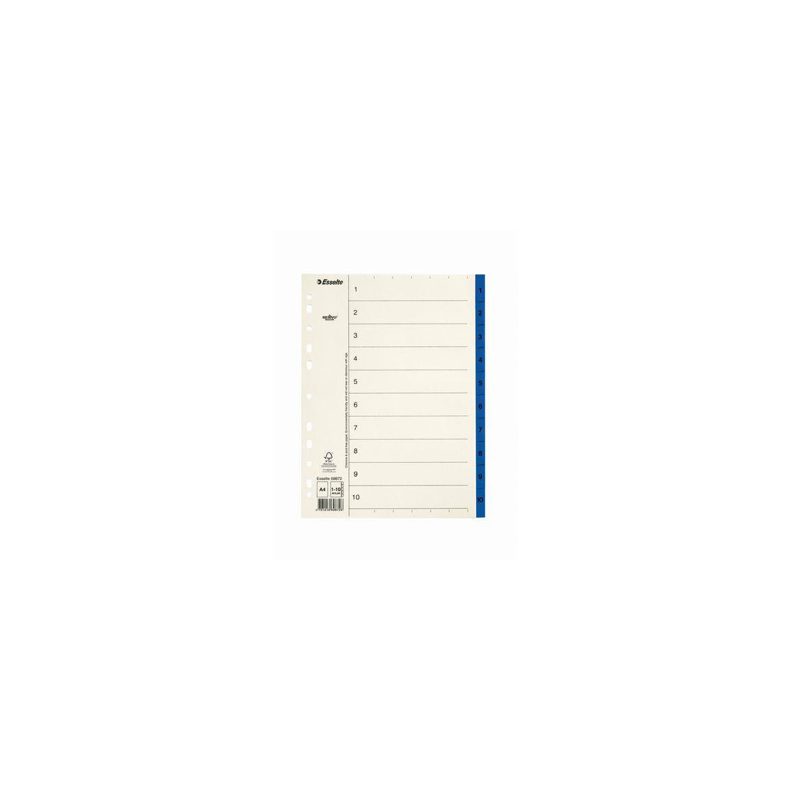 Cardboard register Servo A4 1-10 blue tab