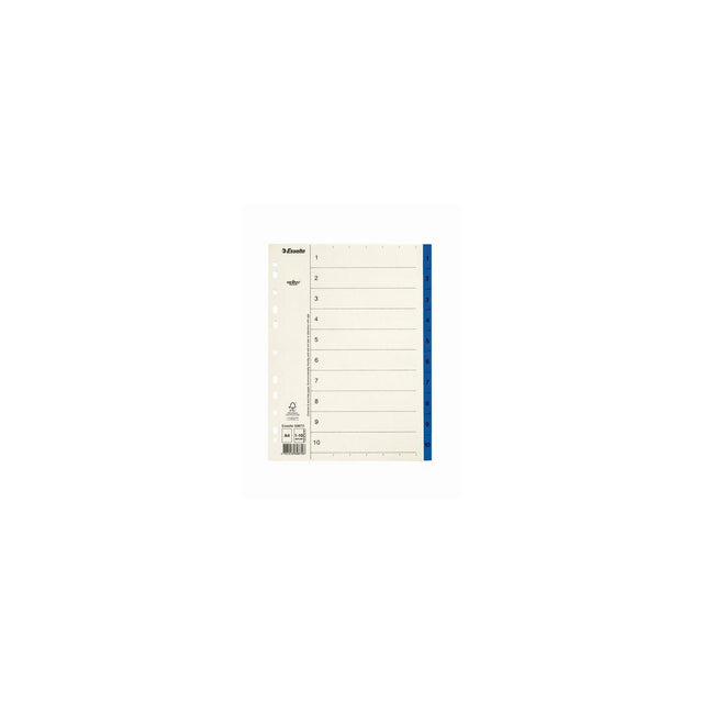Cardboard register Servo A4 1-10 blue tab
