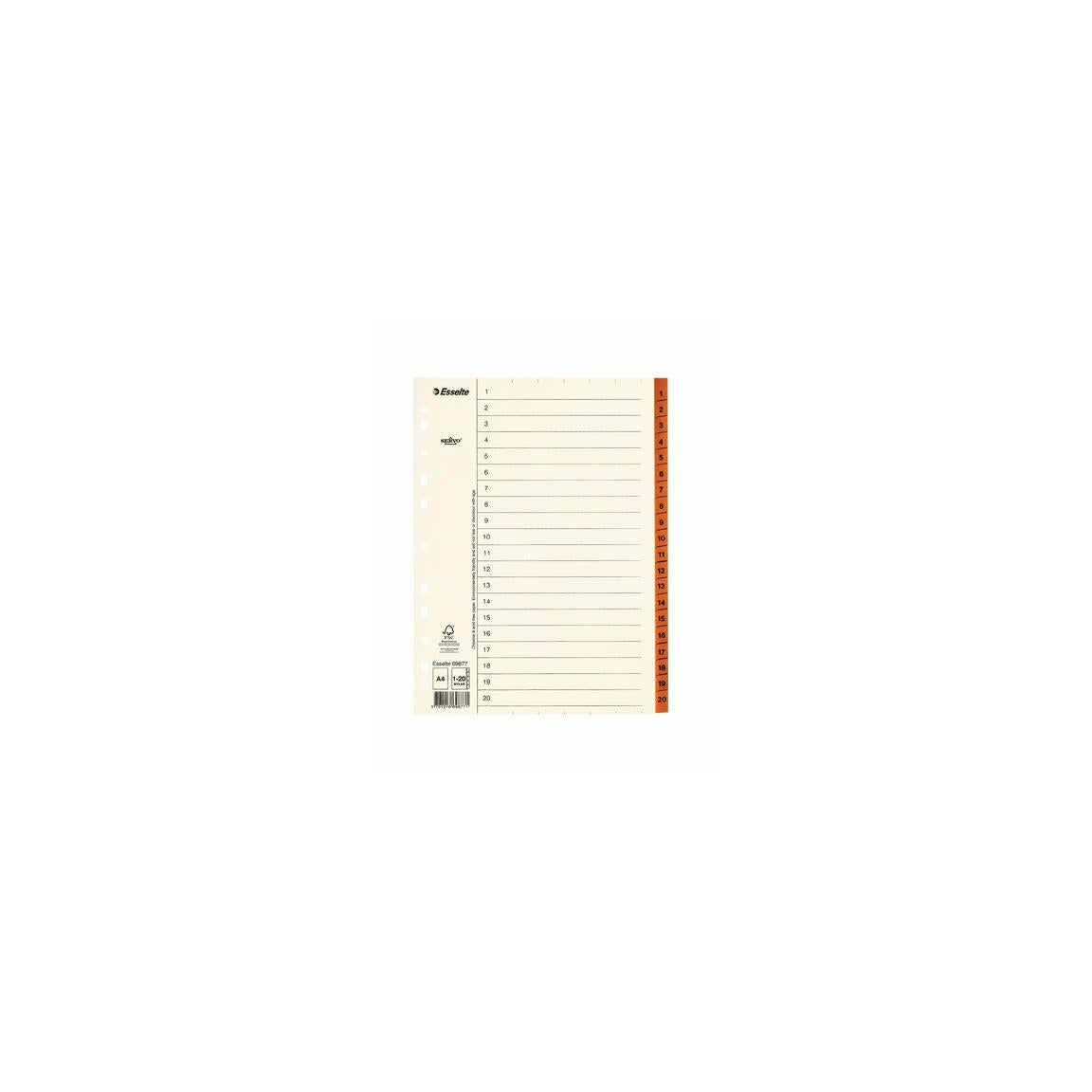 Card index Servo A4 1-20 brown tab