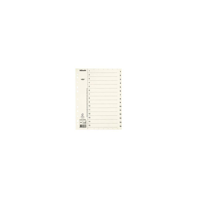 Card index Servo A4 tabs 1-15 white