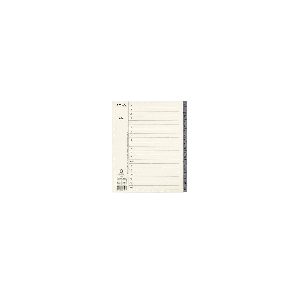 Cardboard register Servo System A4+ A-Z grey