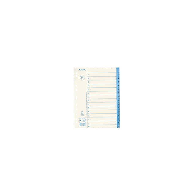 Cardboard index JOPA A4 1-15 white/blue