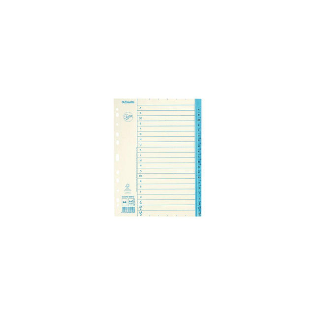 Card index JOPA A4 A-Z white/blue