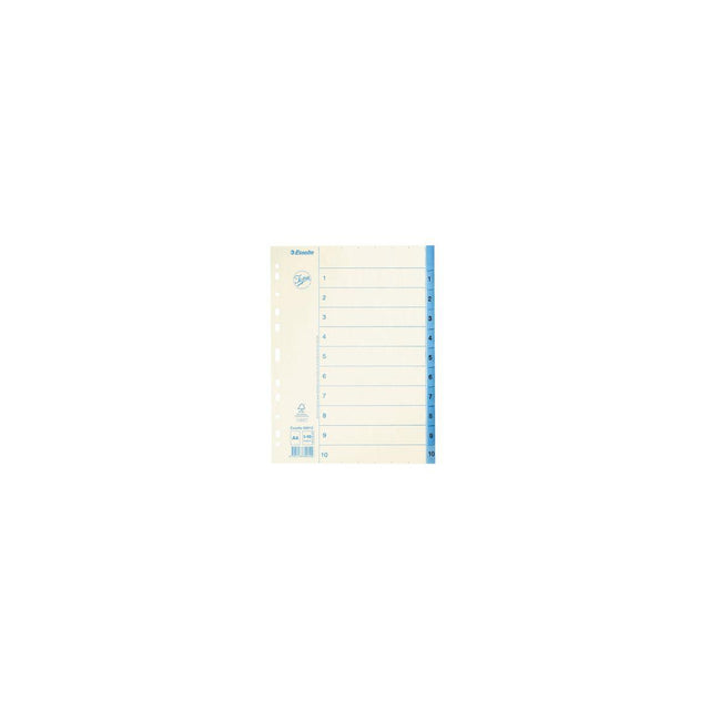 Card index JOPA A4 1-10 white/blue