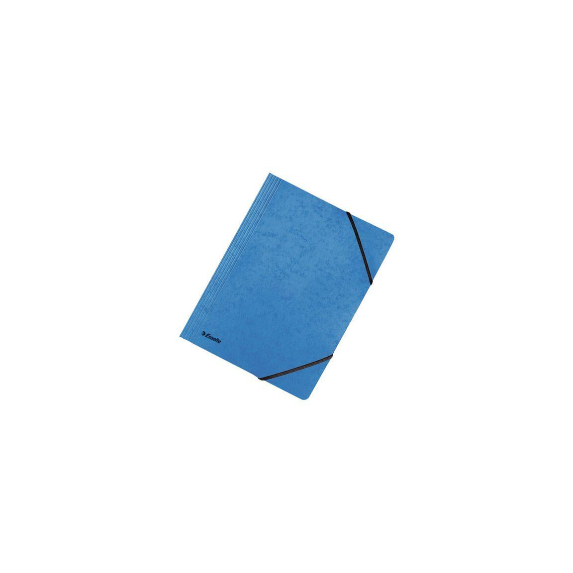 Rubber band folder presspan A4 blue