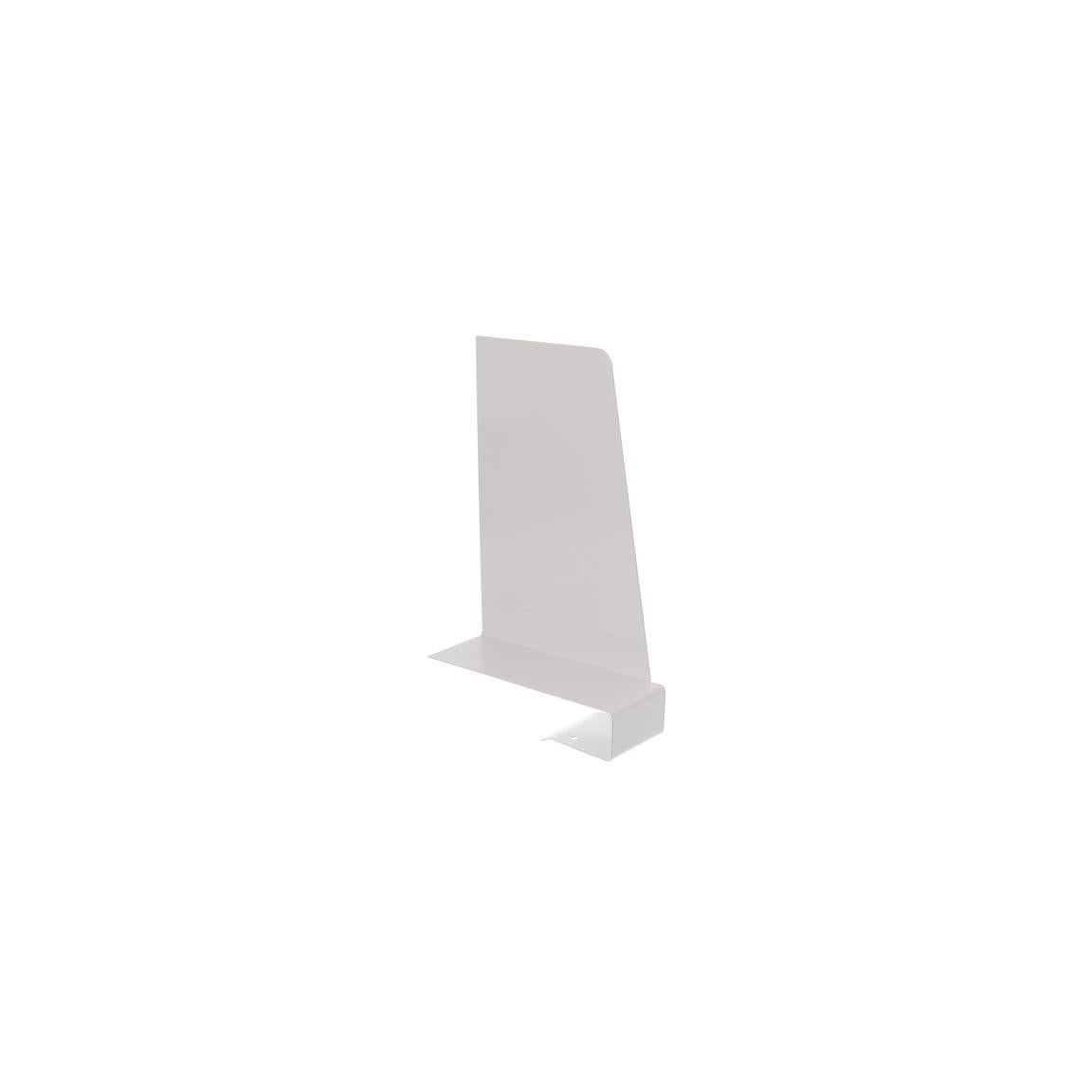 Bookend with shelf clamp on left white
