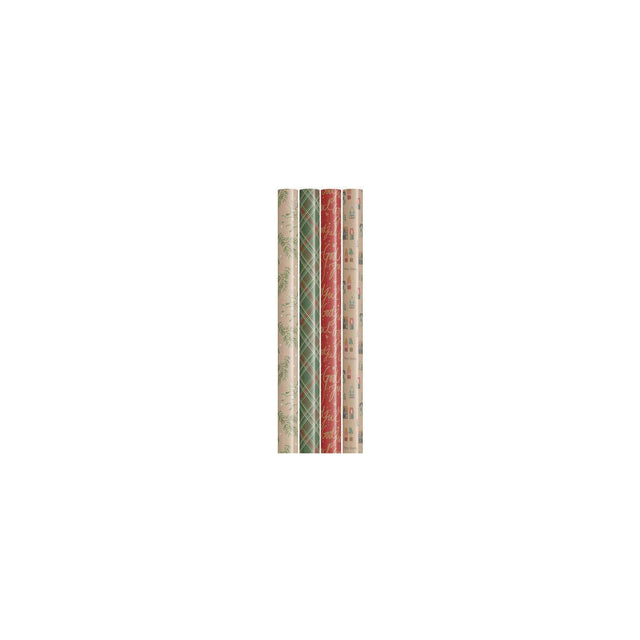 Christmas paper 70cmx4m kraft