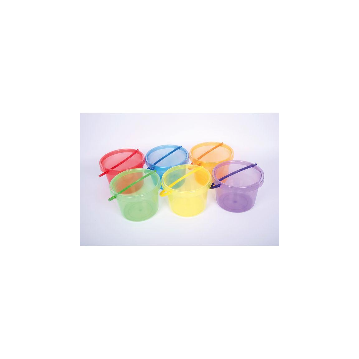 Transparent buckets coloured 6/pc