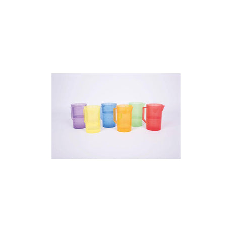 Transparent cups coloured 6/pack