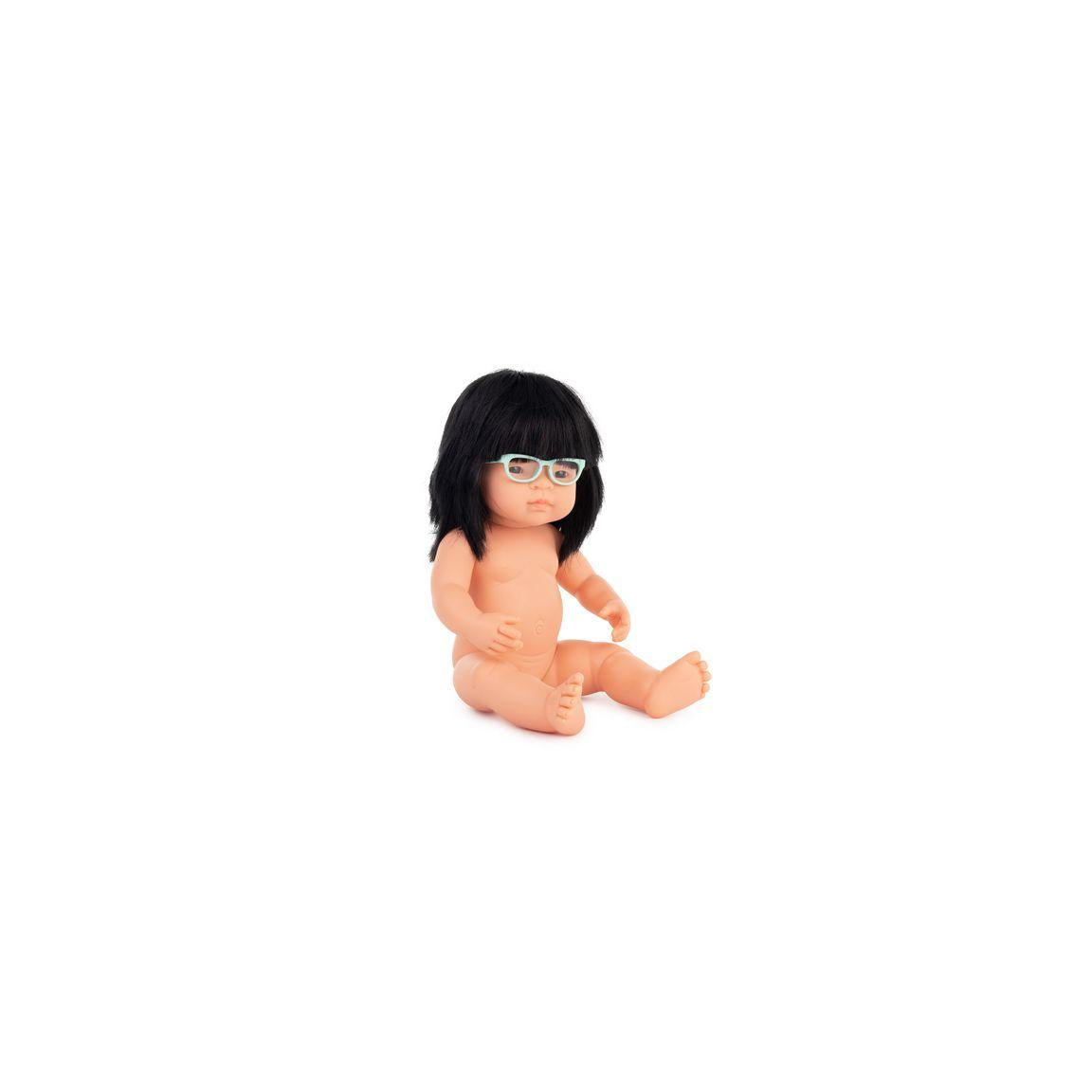 Doll with glasses 38cm