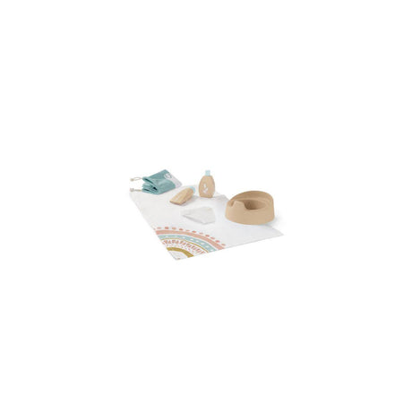 Wooden potty set for doll 6 pieces