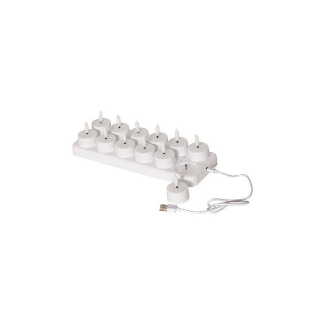 Tea light STAR T Flame LED w/charger